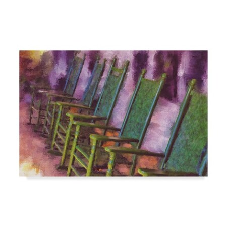 Trademark Fine Art Lois Bryan 'Green Rockers on the Porch' Canvas Art, 30x47 LBR00349-C3047GG